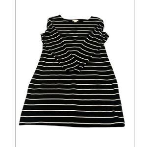 Basic H&M size large long sleeve black & white striped dress like new condition